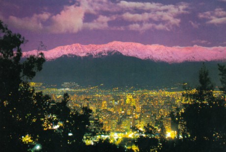 Santiago Chile at dusk